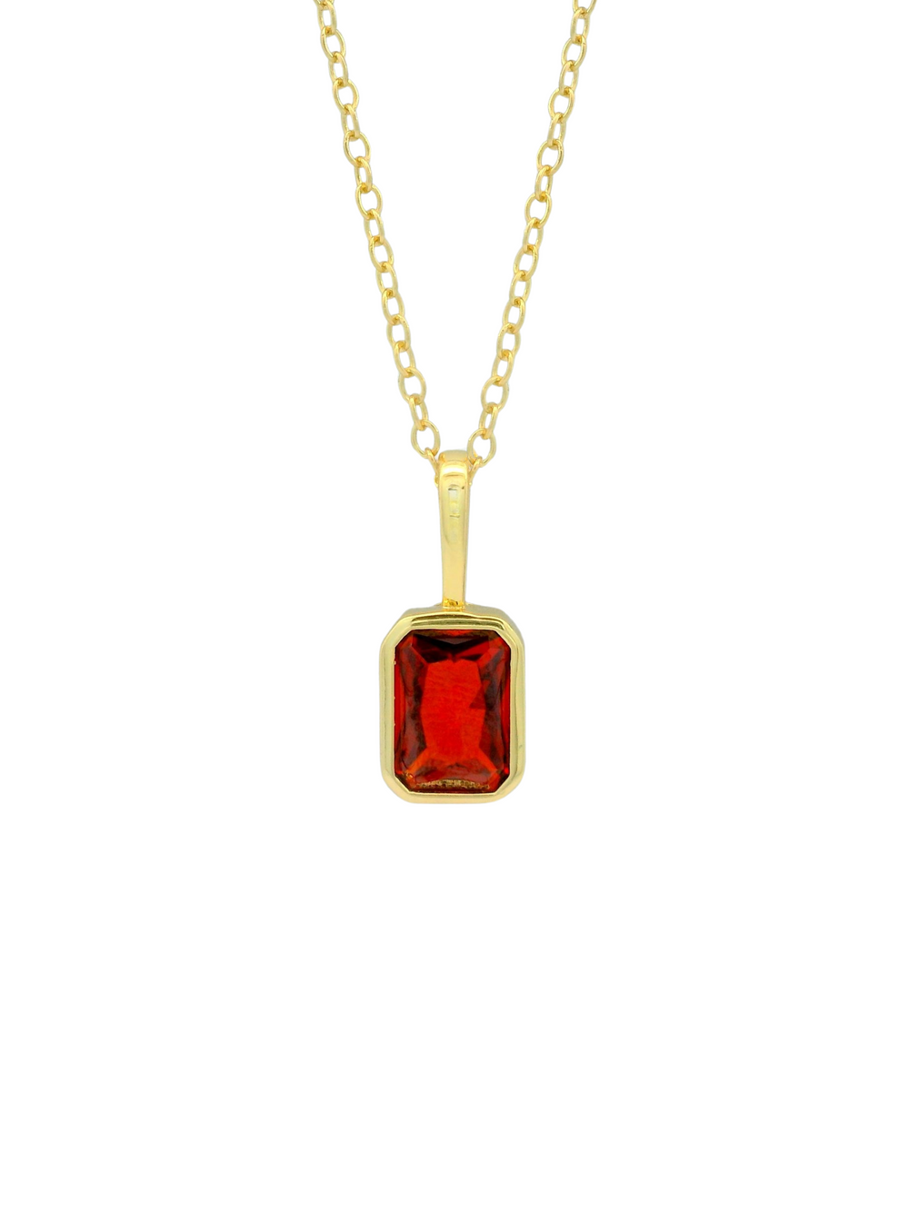Collar Birthstone Rectangular Dorado