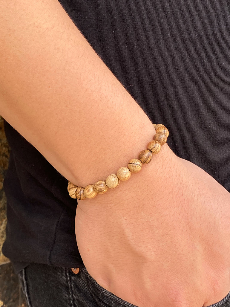 Pulsera Bolitas Madera de Agar