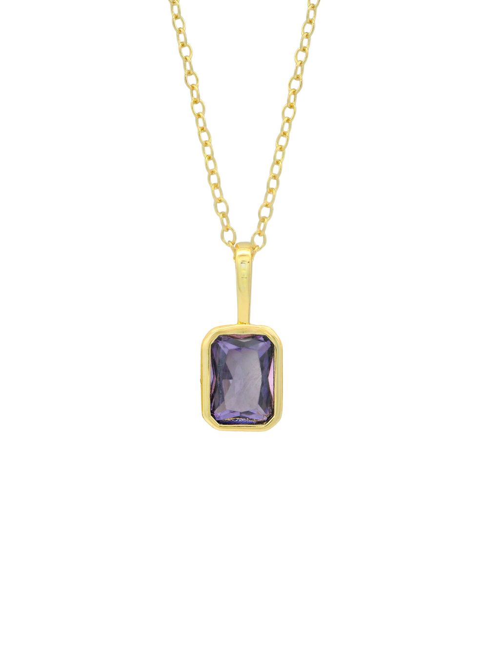 Collar Birthstone Rectangular Dorado