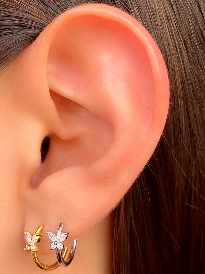 Arracada Con Mariposa Zirconia