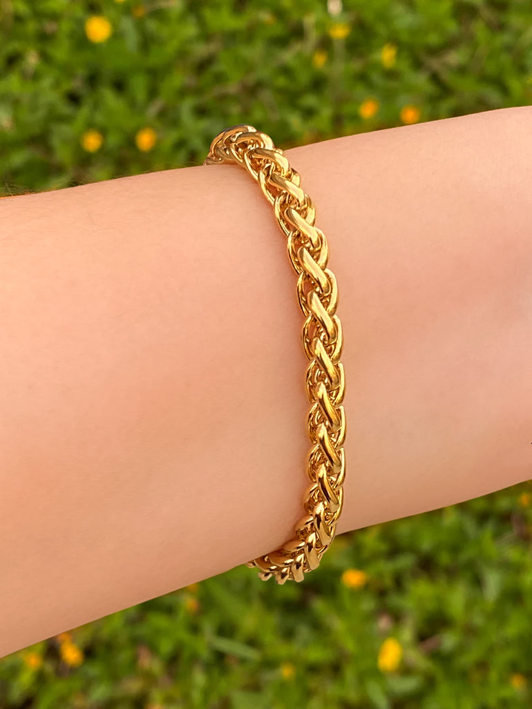 Pulsera Gruesa Eslabon Espiga