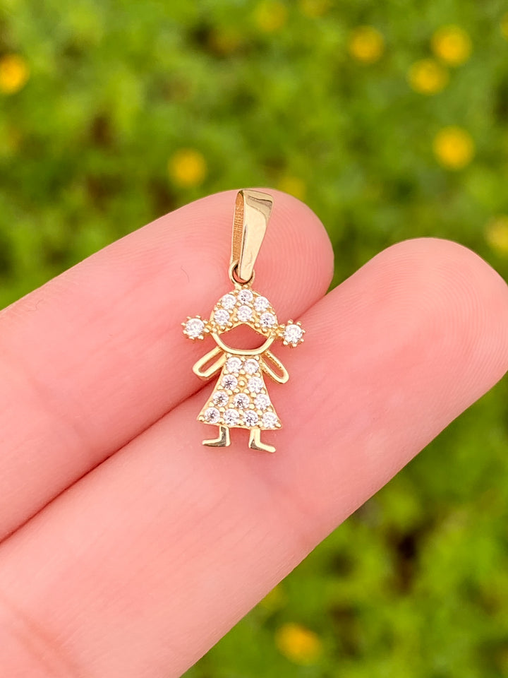 Dije Niños Zirconias Oro 14k
