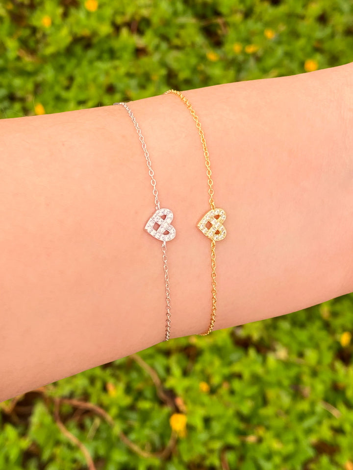 Pulsera Corazon Entrelazado Zirconias