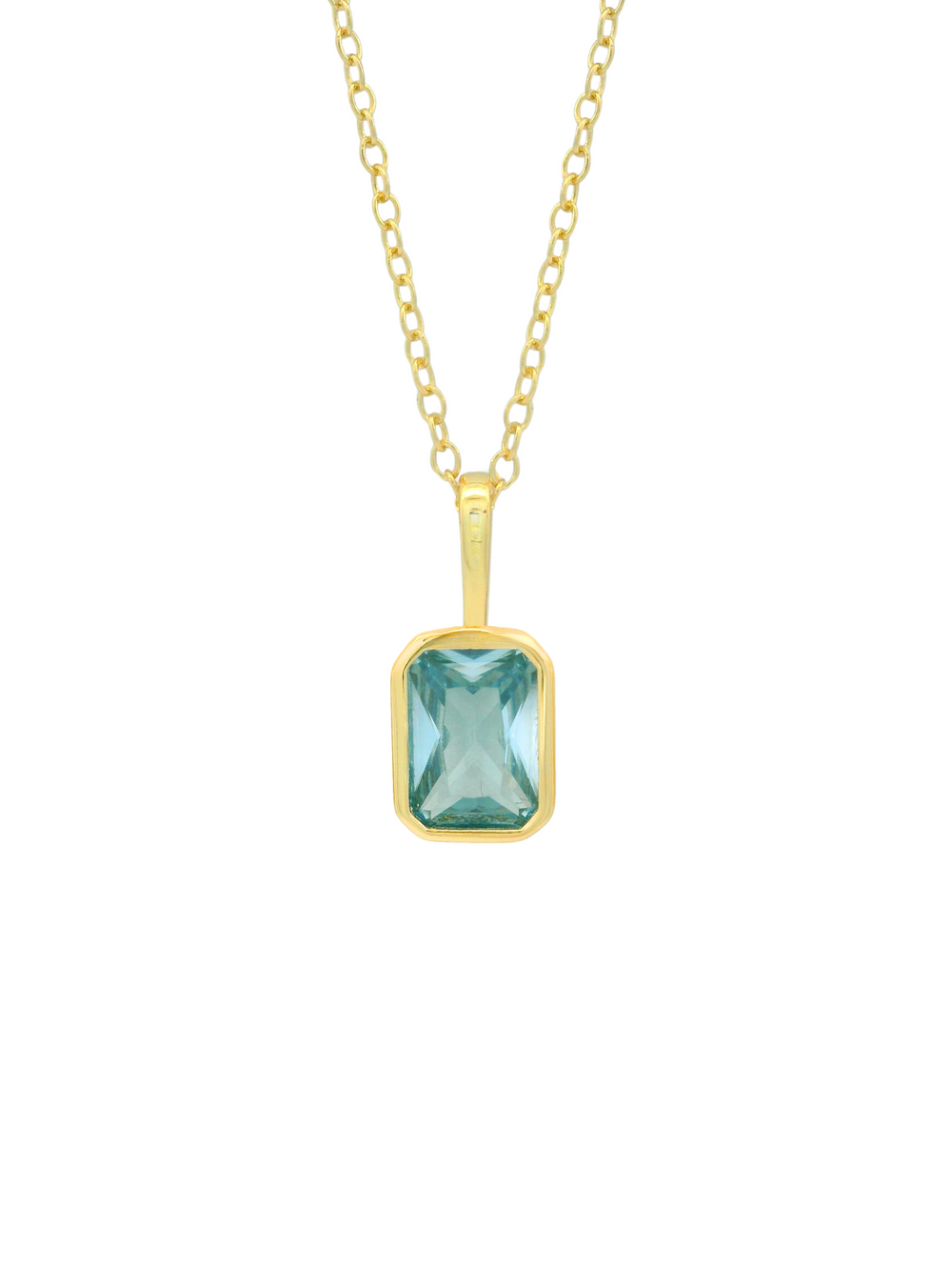 Collar Birthstone Rectangular Dorado