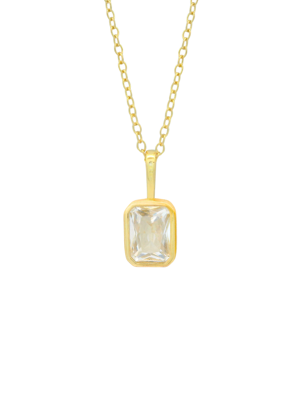 Collar Birthstone Rectangular Dorado