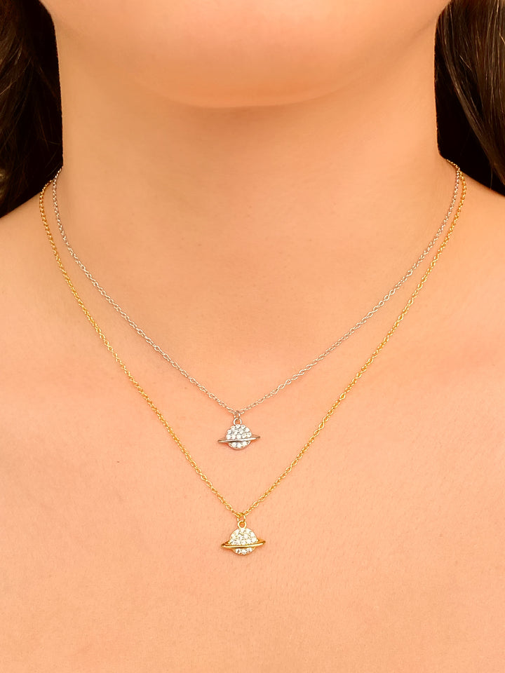 Collar Con Planeta Zirconias