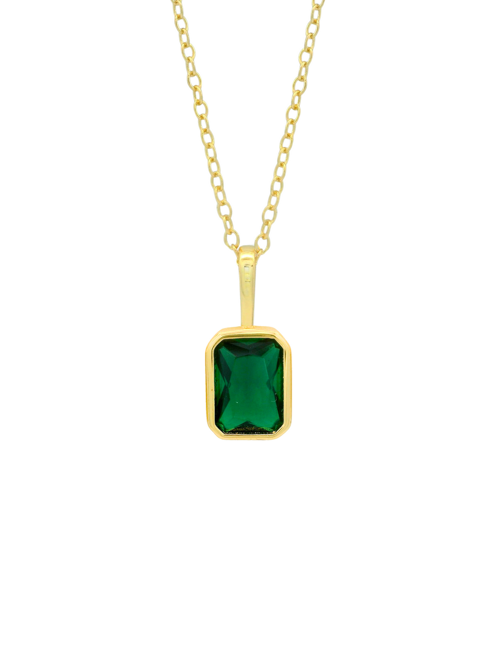 Collar Birthstone Rectangular Dorado
