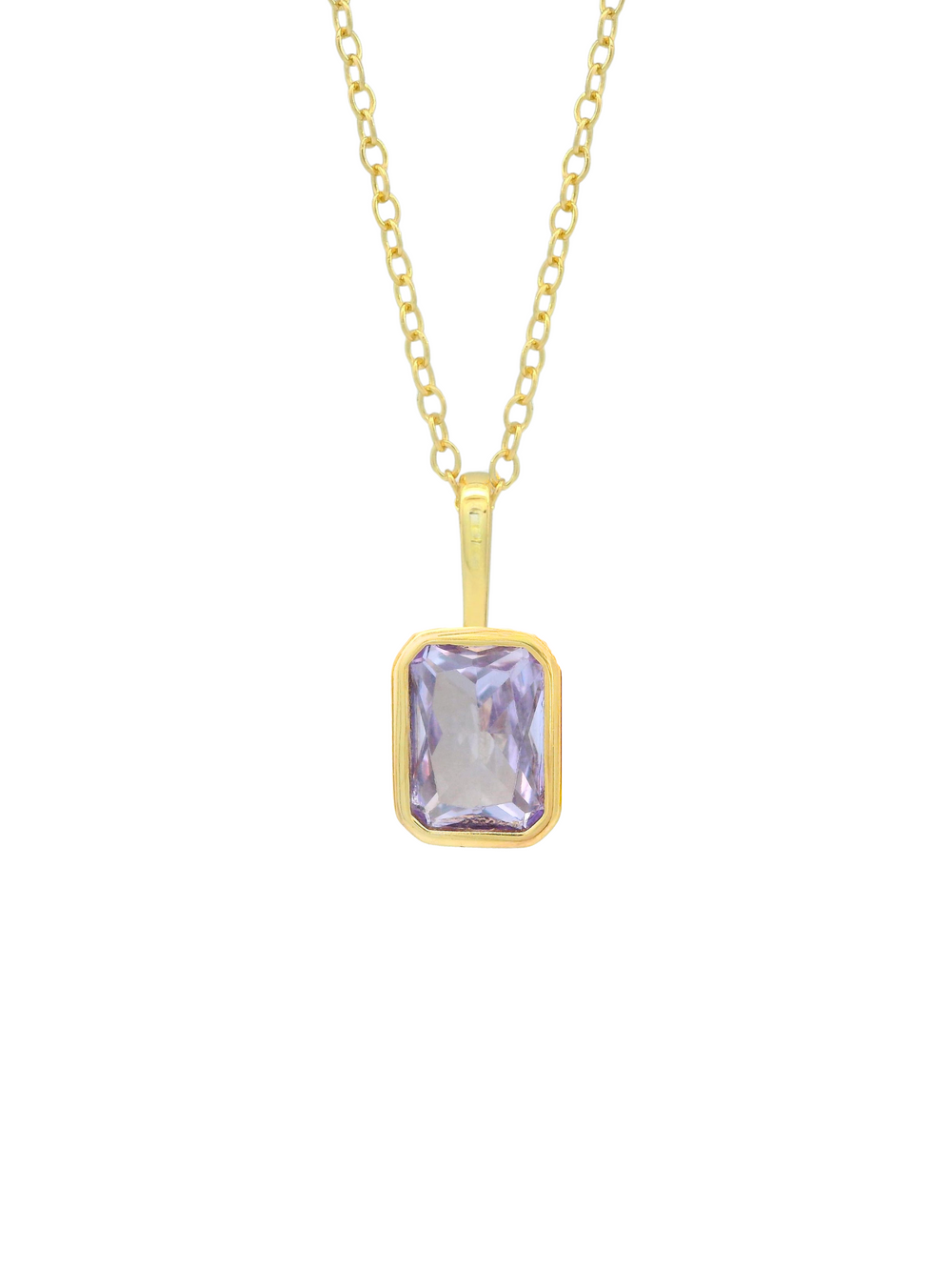 Collar Birthstone Rectangular Dorado