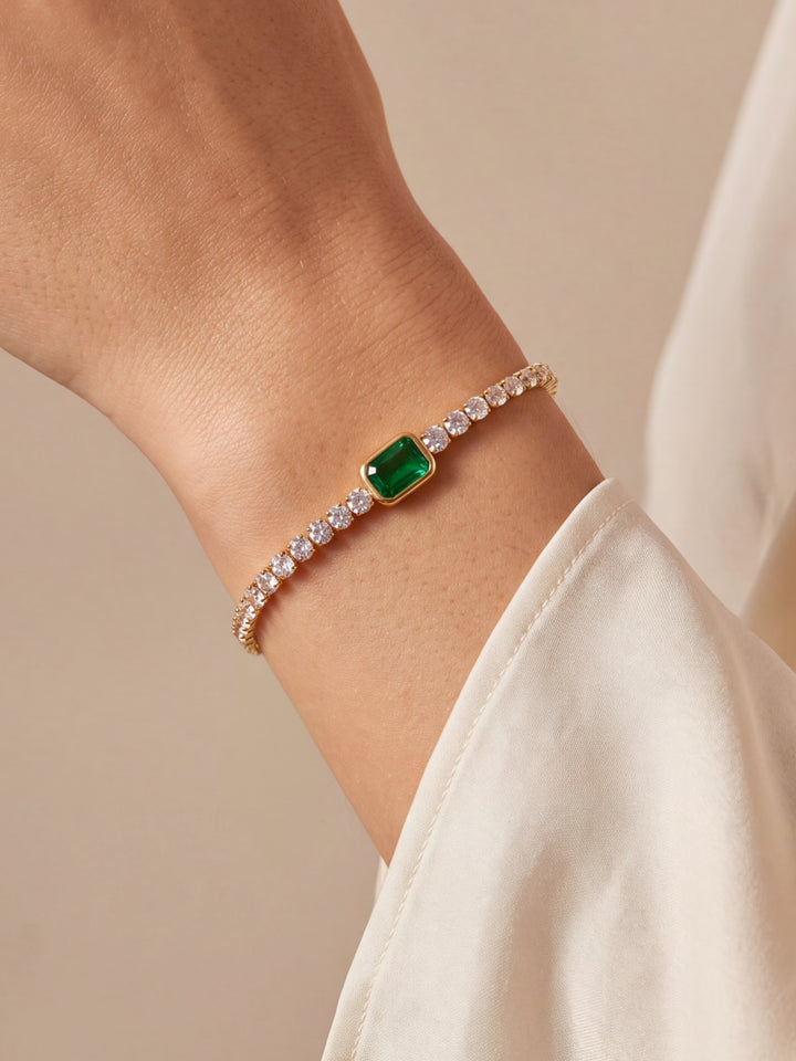 Pulsera Tennis Con Zirconia Central