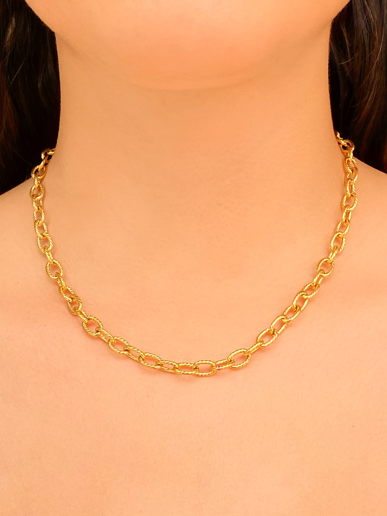 Collar Eslabones Redondos 6 mm Trenzado