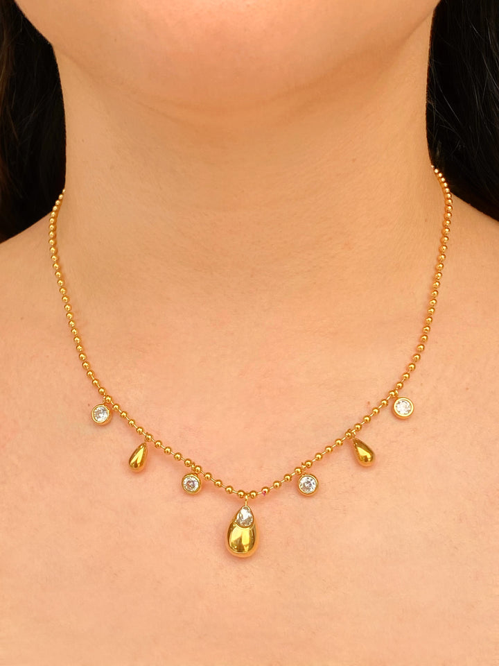 Collar Bolitas Con Gotas