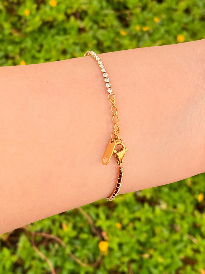 Pulsera Zirconias Con Trebol