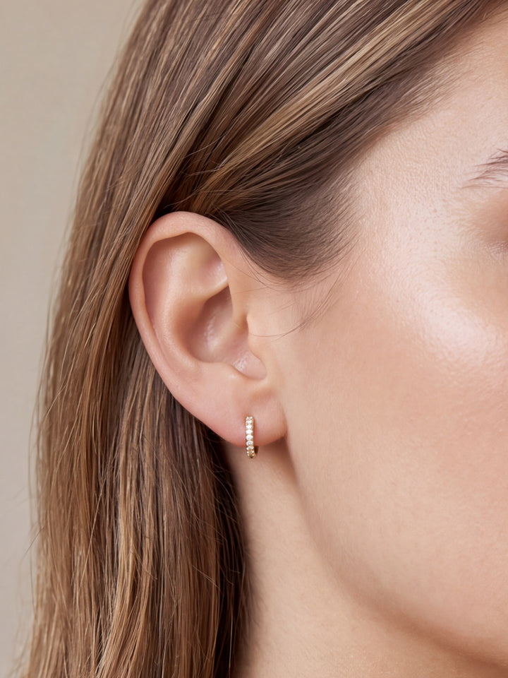 Arracada Con Zirconias 10 mm