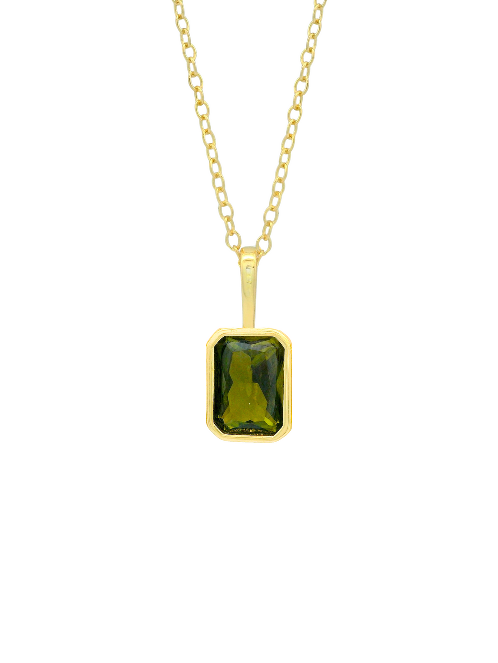 Collar Birthstone Rectangular Dorado