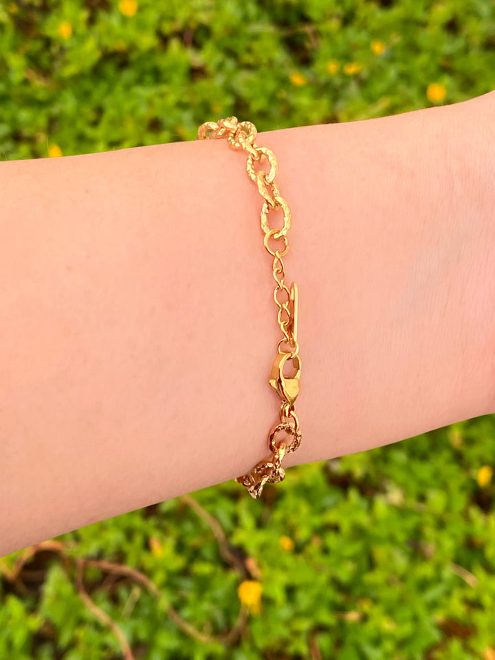 Pulsera Eslabones Ovalados Con Textura
