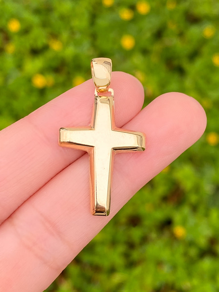 Dije Cruz Redonda 26 mm Oro 14k