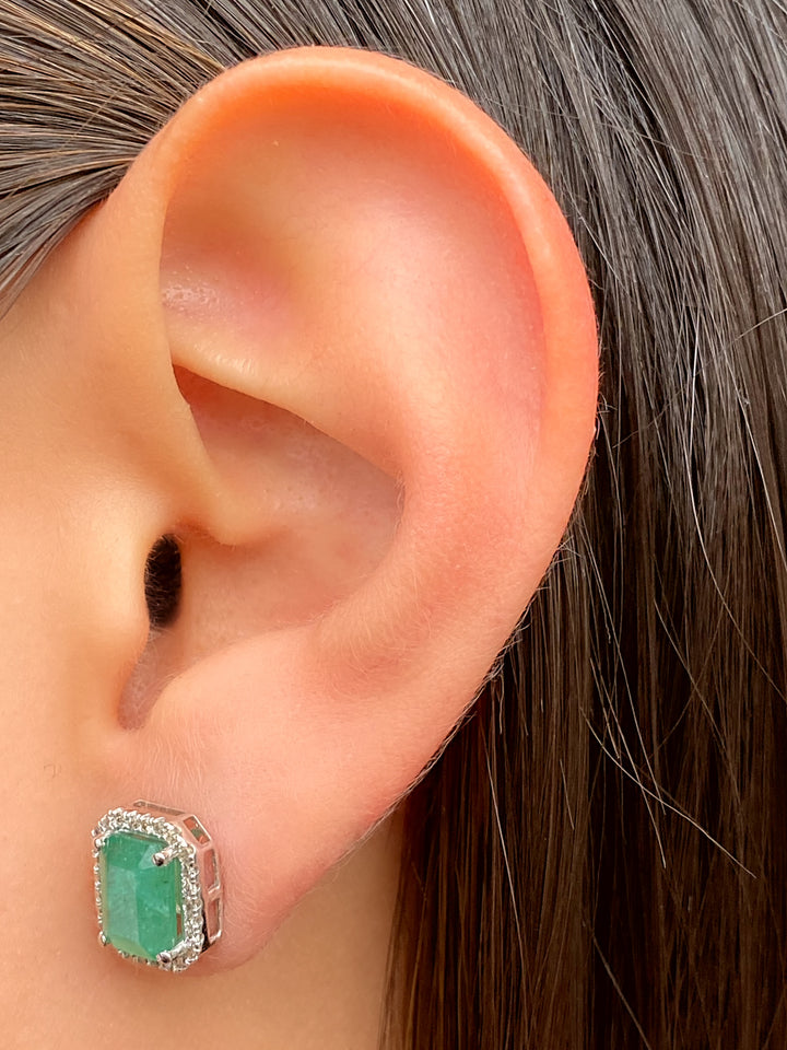 Par Arete Baguette Esmeralda Diamante 0.25 Ct