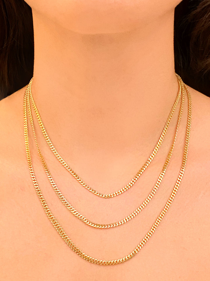 Cadena Cubana 3 mm Oro 14k