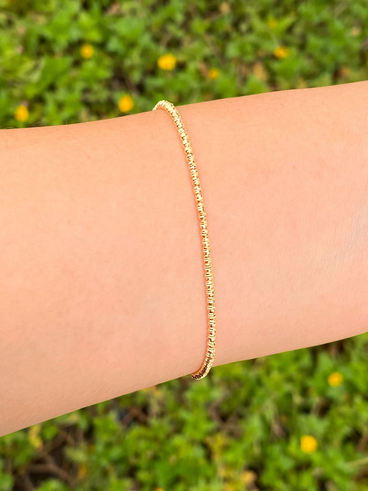 Pulsera Bolitas Con Textura Oro 14k