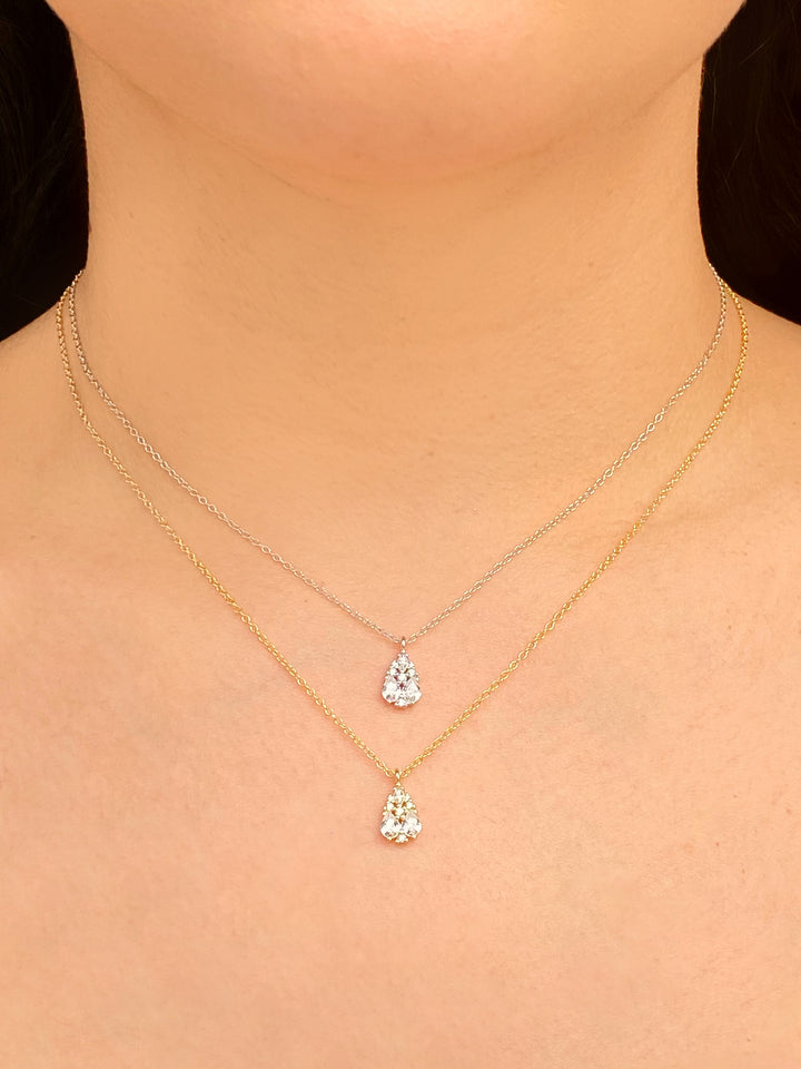 Collar Dije Gota Zirconias Agrupadas