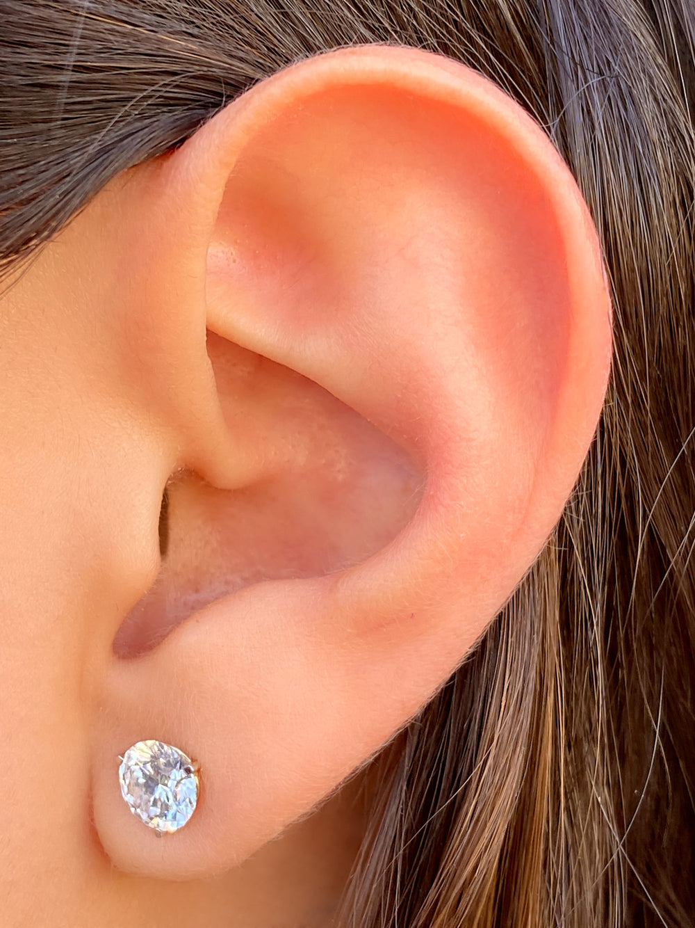 Par Aretes 2 Ct Round Diamantes Lab Grown