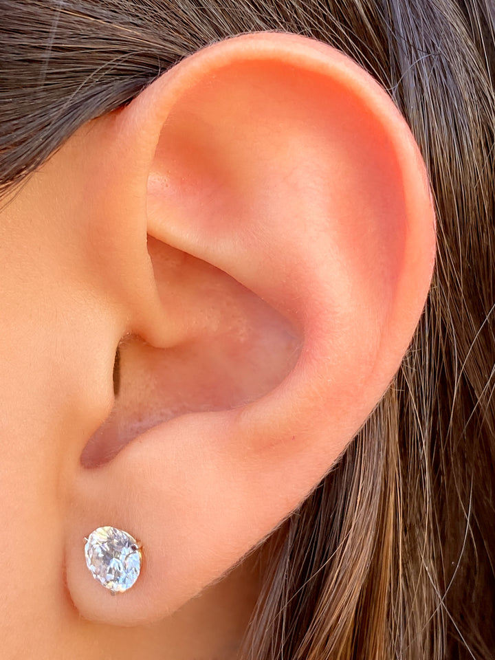 Par Aretes 2 Ct Round Diamantes Lab Grown