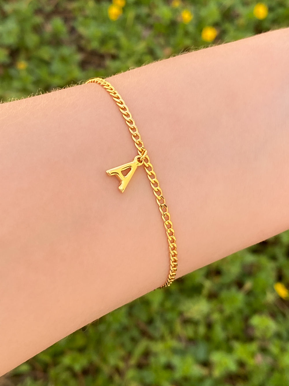 Pulsera Cadena 3 mm Con inicial