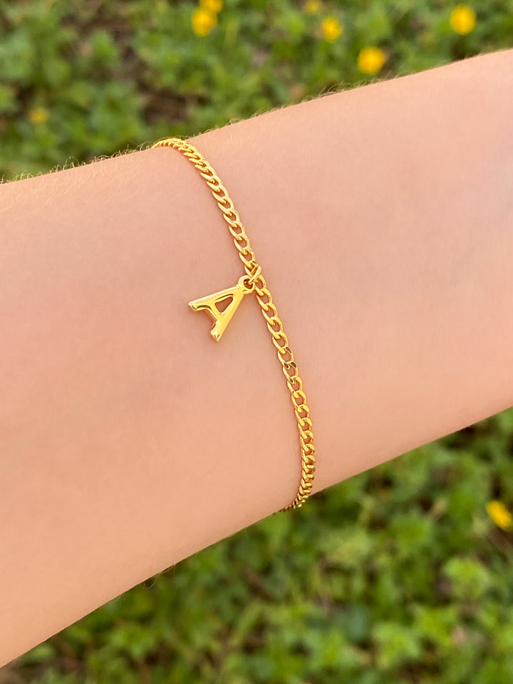 Pulsera Cadena 3 mm Con inicial