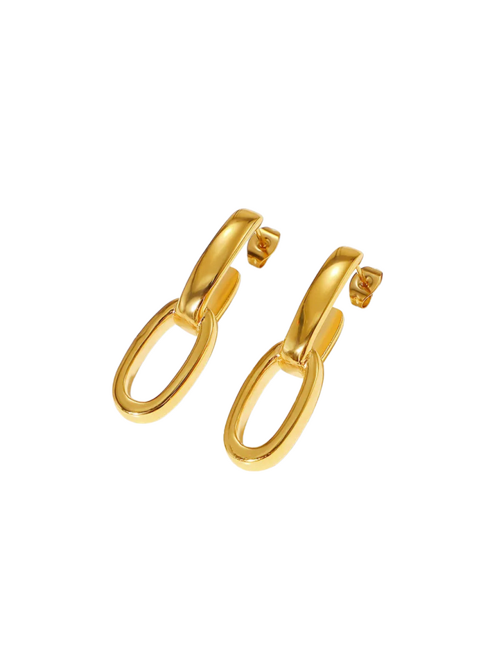 Par Arracada Con Eslabon Dorado