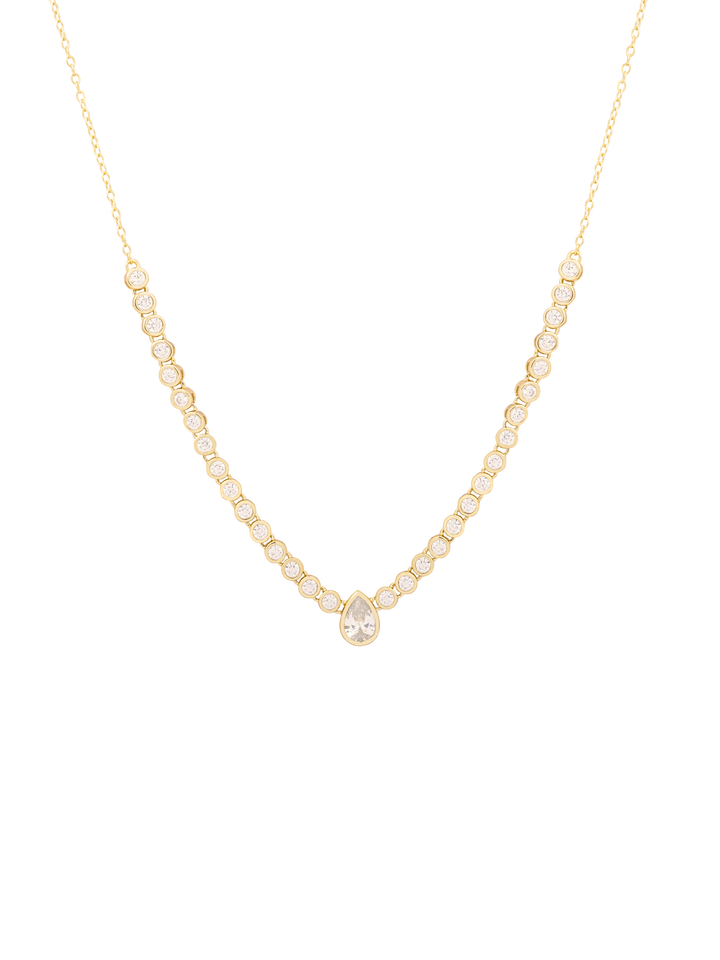 Collar Con Zirconias Dije Gota