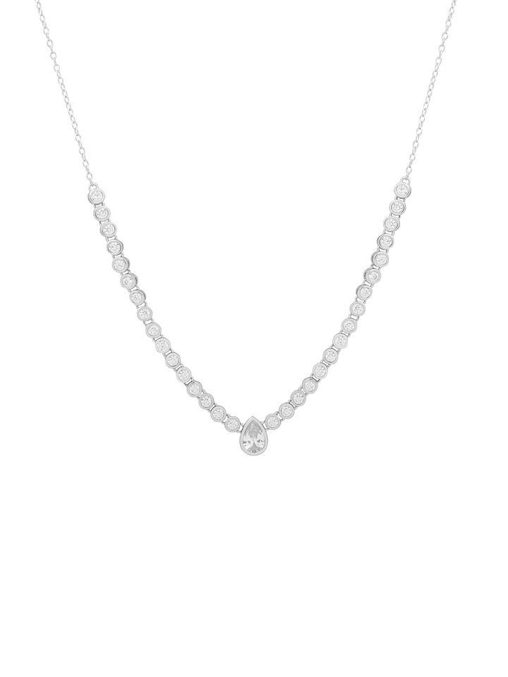 Collar Con Zirconias Dije Gota