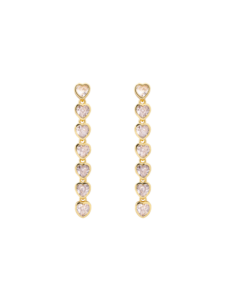 Par Arete Tira Corazones Zirconia