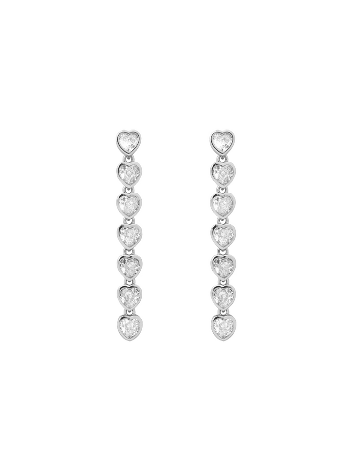 Par Arete Tira Corazones Zirconia