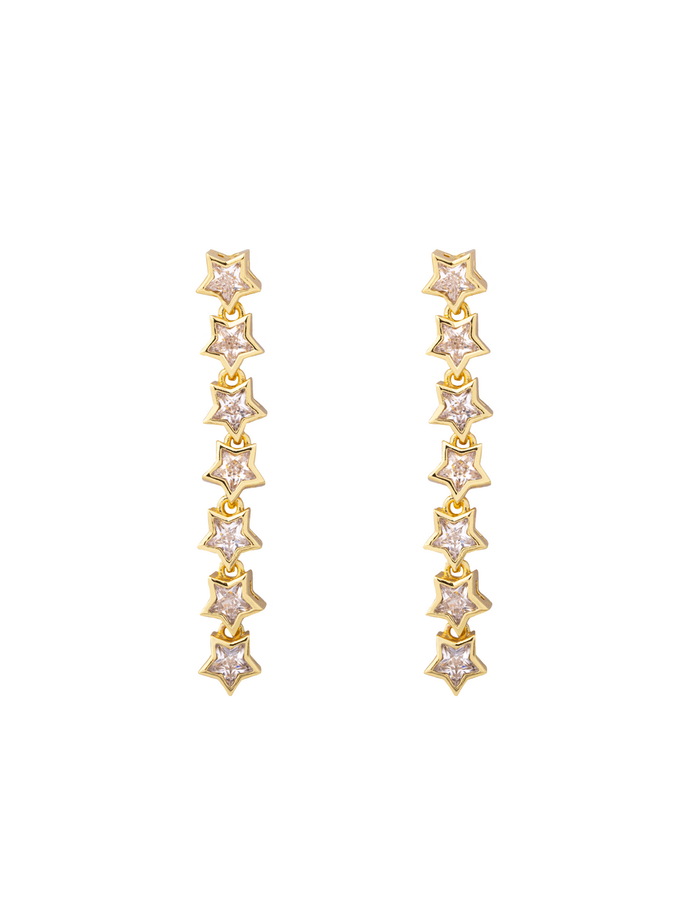 Par Arete Tira Estrellas Zirconia