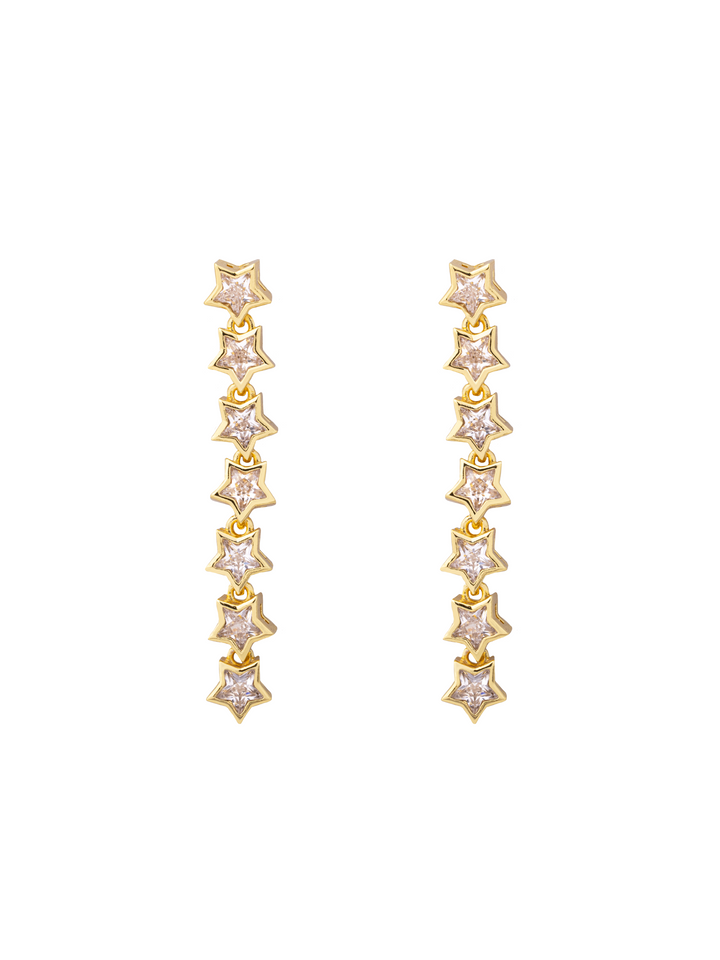 Par Arete Tira Estrellas Zirconia