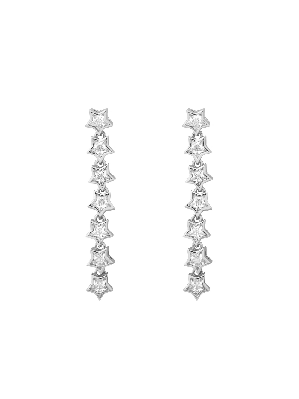 Par Arete Tira Estrellas Zirconia