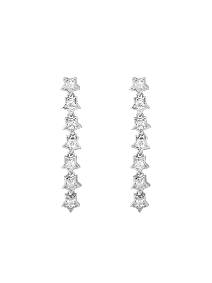 Par Arete Tira Estrellas Zirconia