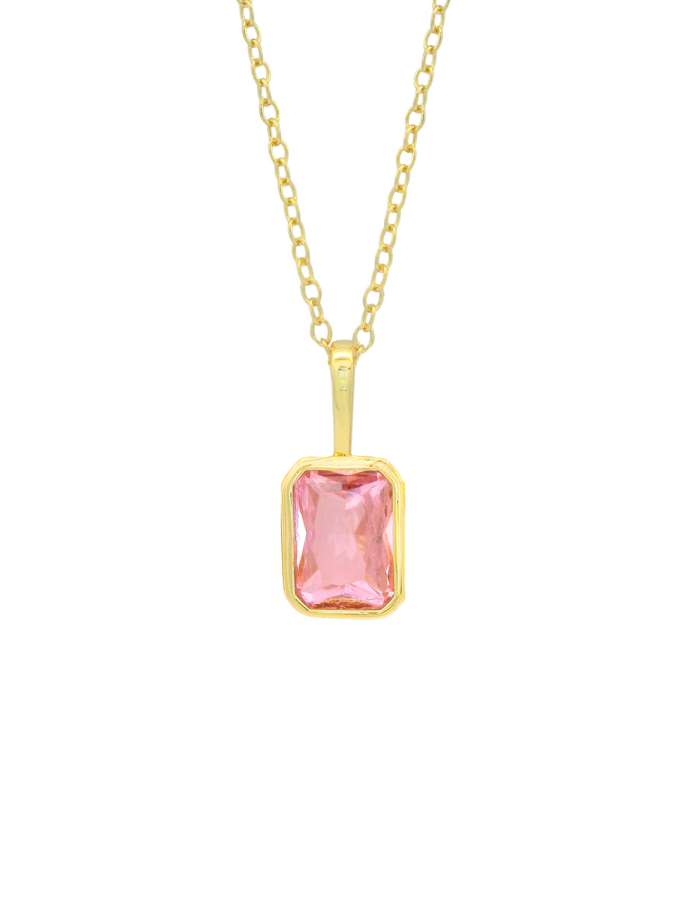 Collar Birthstone Rectangular Dorado