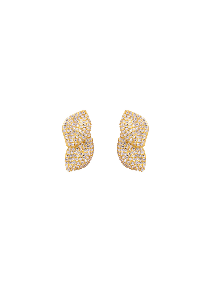 Par Arete Doble Hoja Zirconia