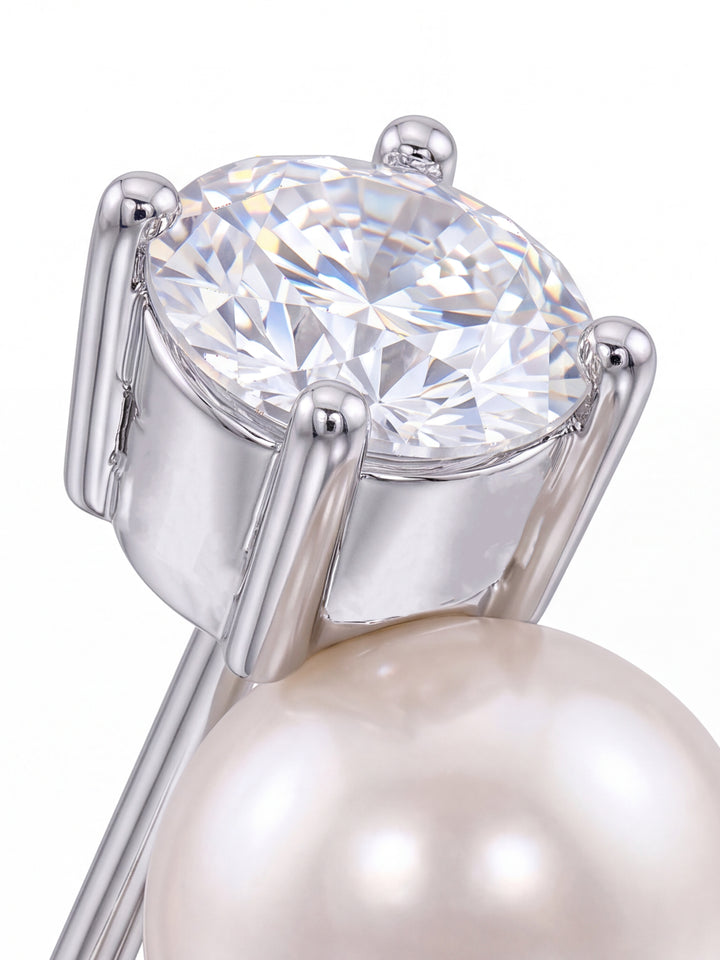 Par Arete Zirconia Con Perla