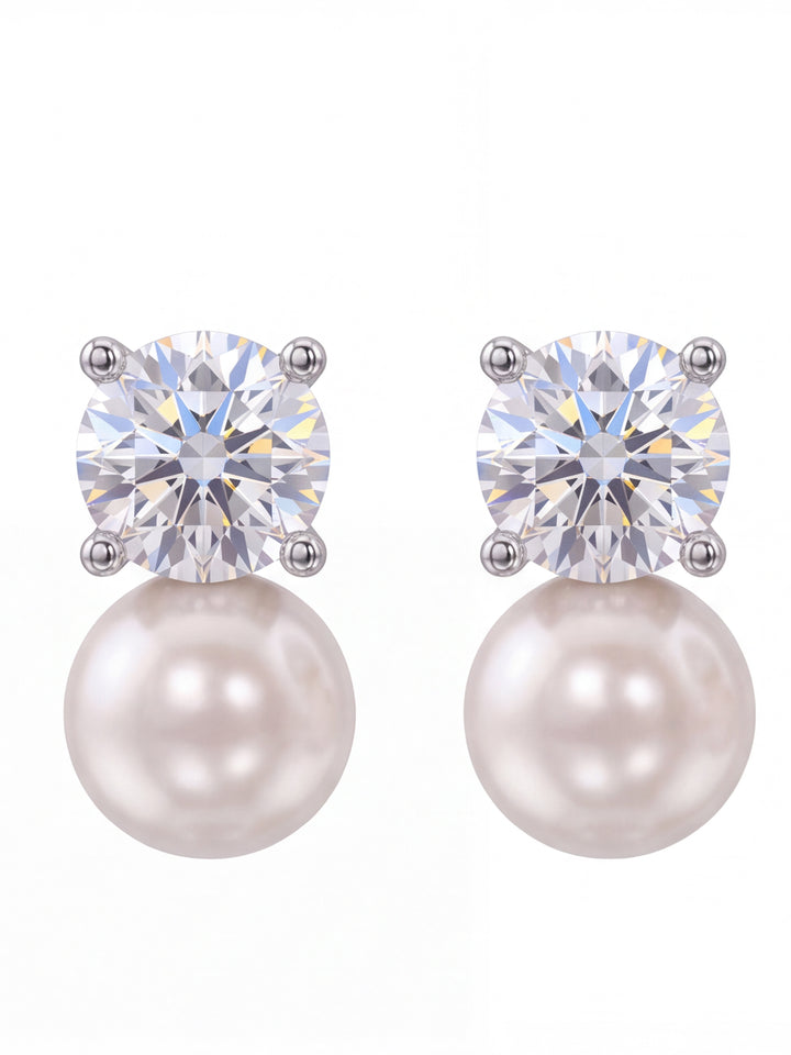 Par Arete Zirconia Con Perla