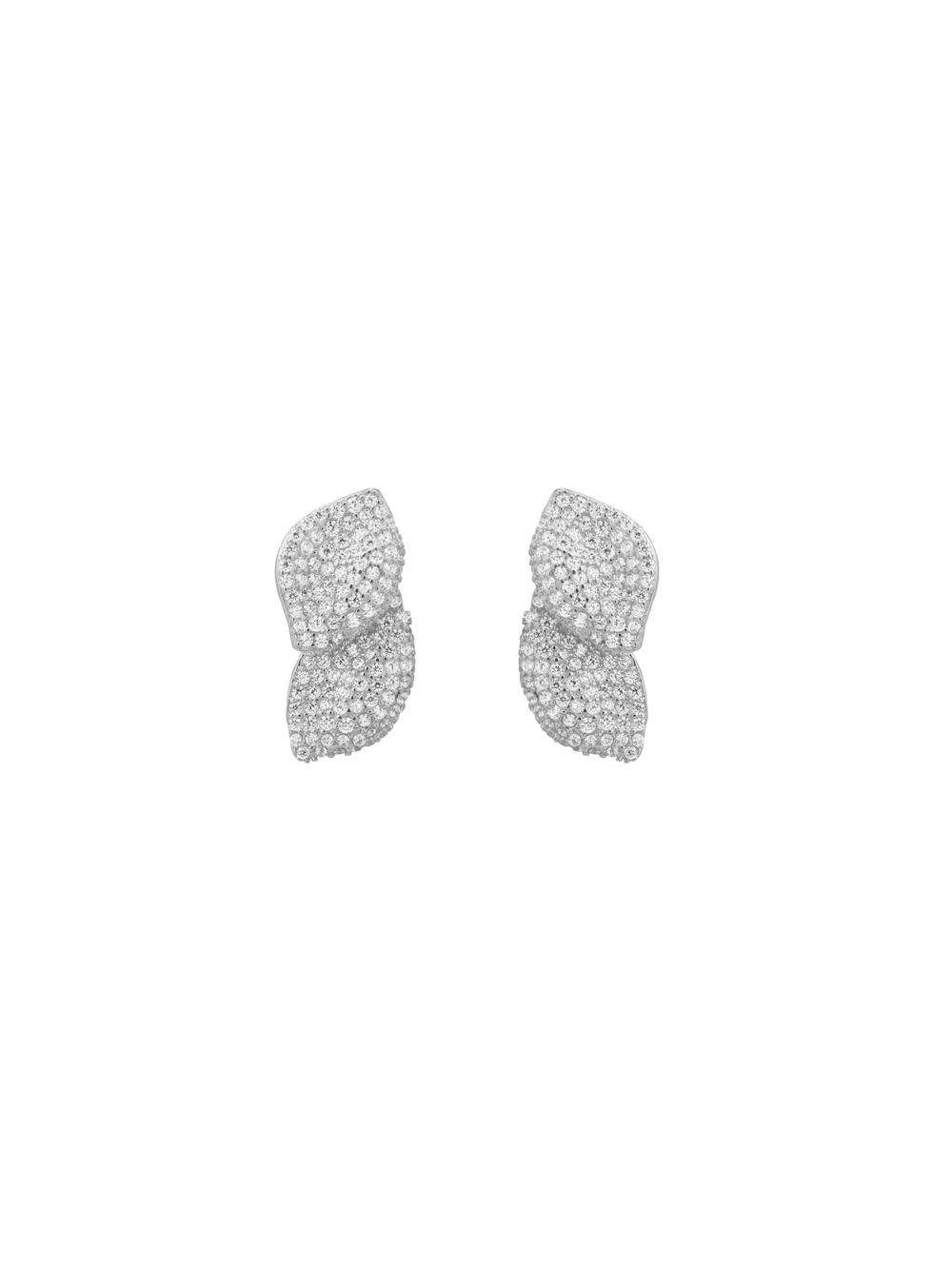 Par Arete Doble Hoja Zirconia