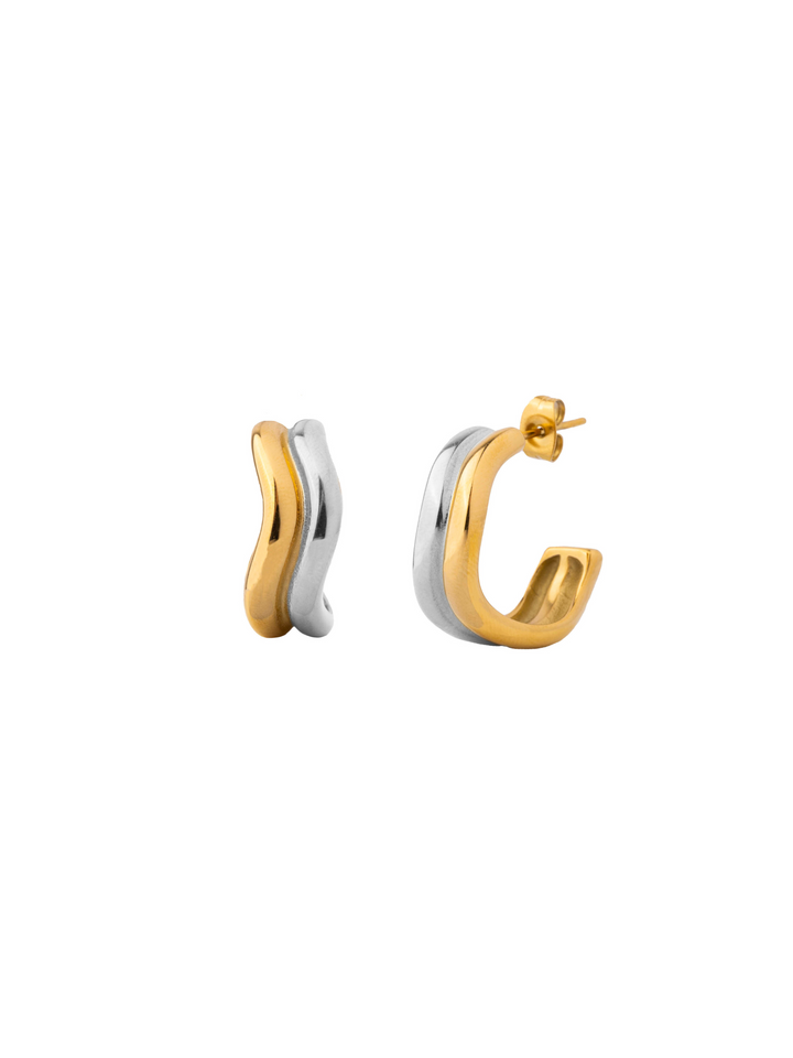 Par Semi Arracada Doble Abierta Irregular