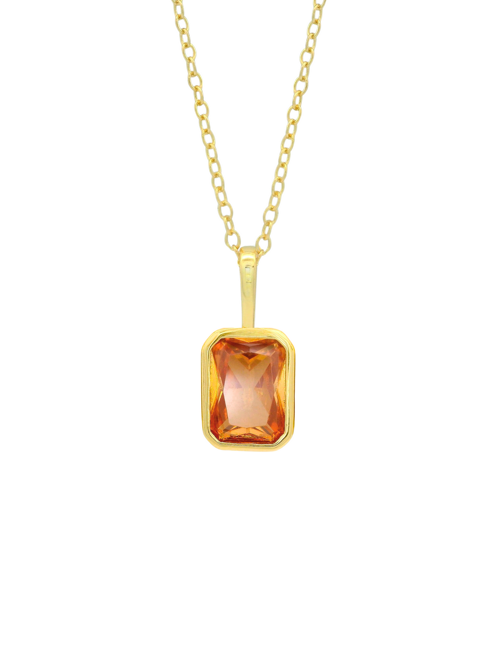 Collar Birthstone Rectangular Dorado