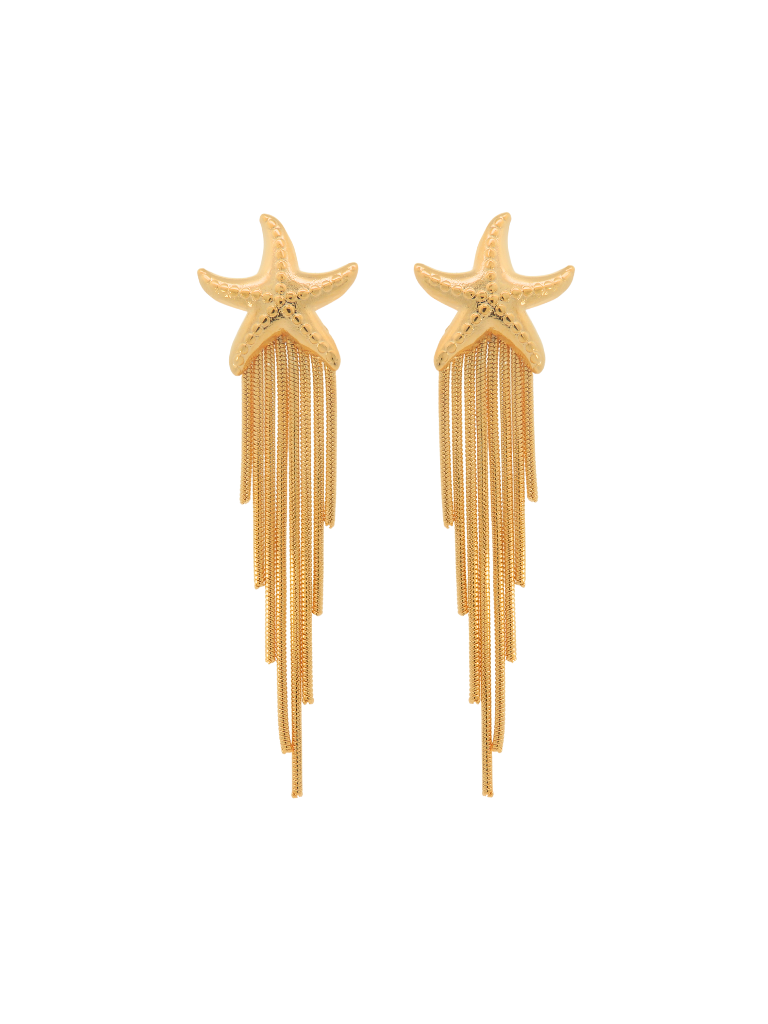 Par Arete Estrella De Mar Con Tiras