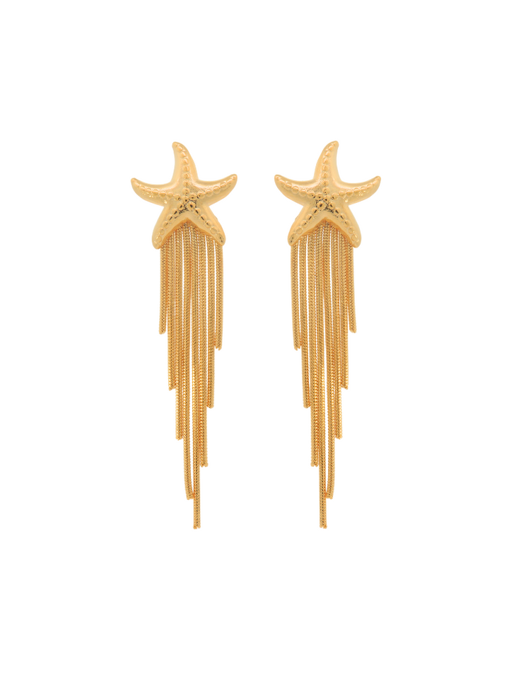 Par Arete Estrella De Mar Con Tiras