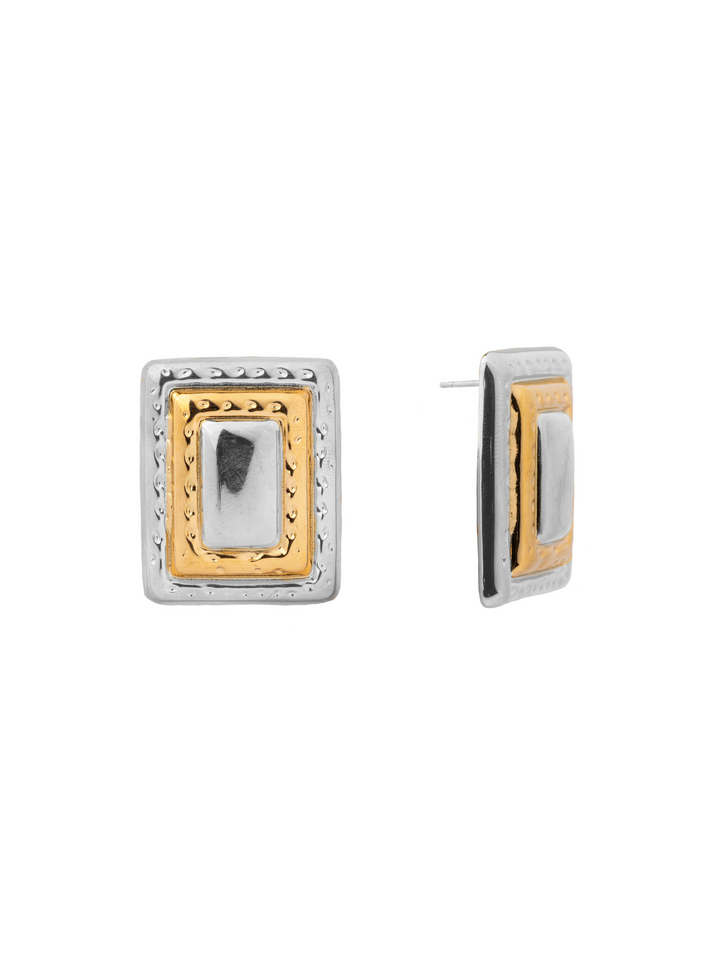 Par Arete Rectangular Chunky Con Textura