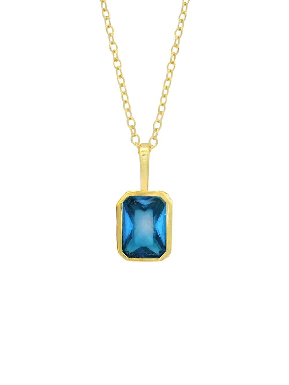 Collar Birthstone Rectangular Dorado