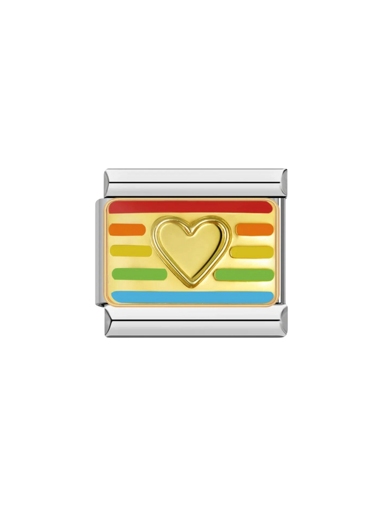 Charm Corazon Fondo Rainbow