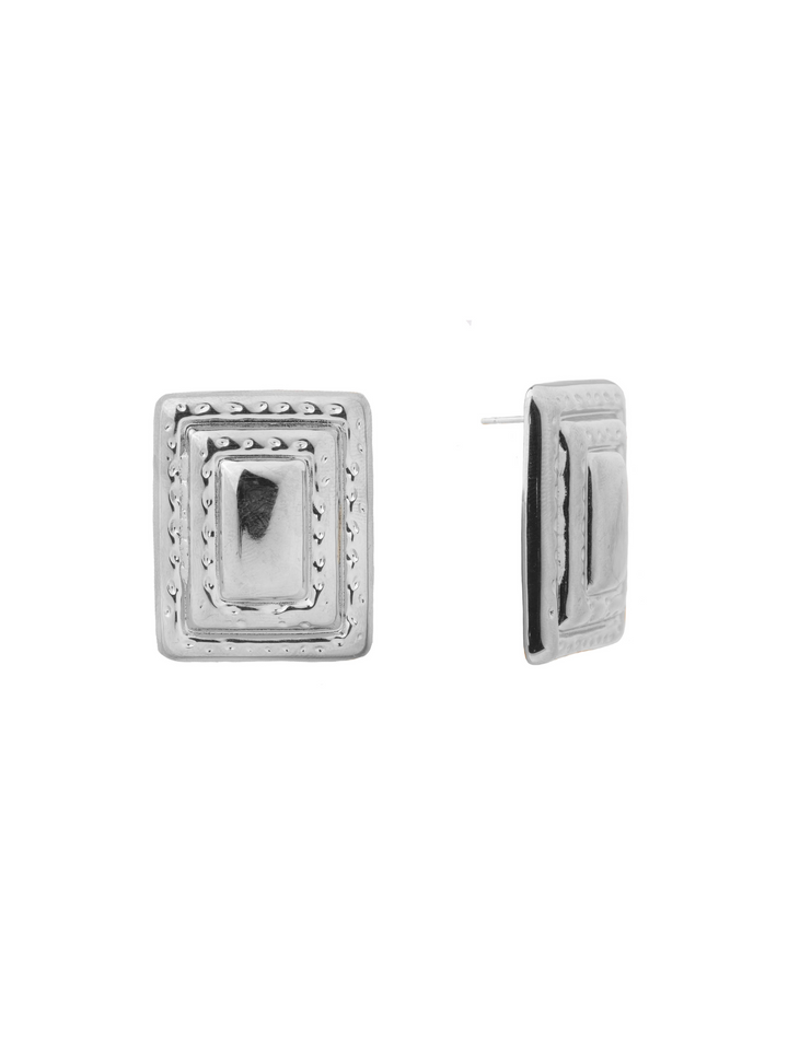 Par Arete Rectangular Chunky Con Textura